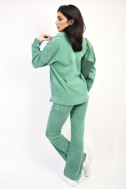 Collared Long Sleeve & Trouser Co-ord Set - Black River UK