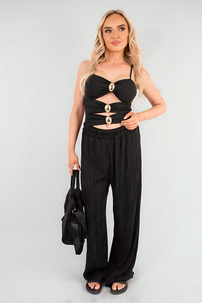 Cut Out Sleeveless Bodysuit - Black River UK