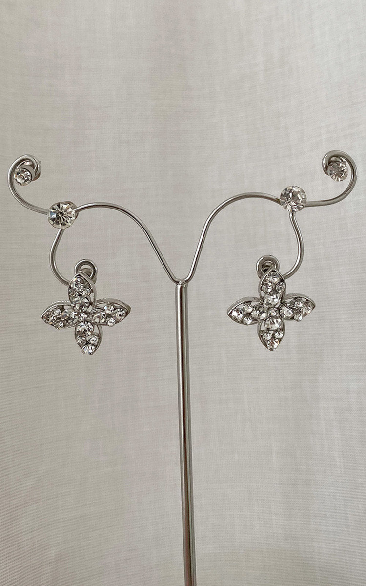 Floral Embellished Earrings - Black River UK