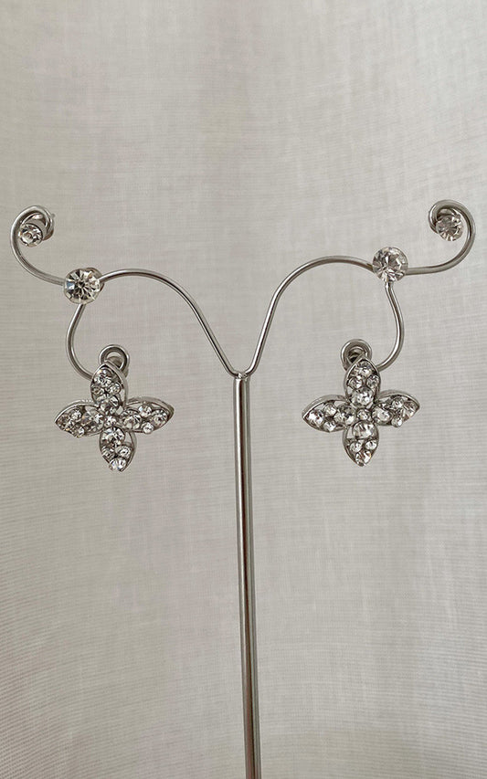 Floral Embellished Earrings - Black River UK