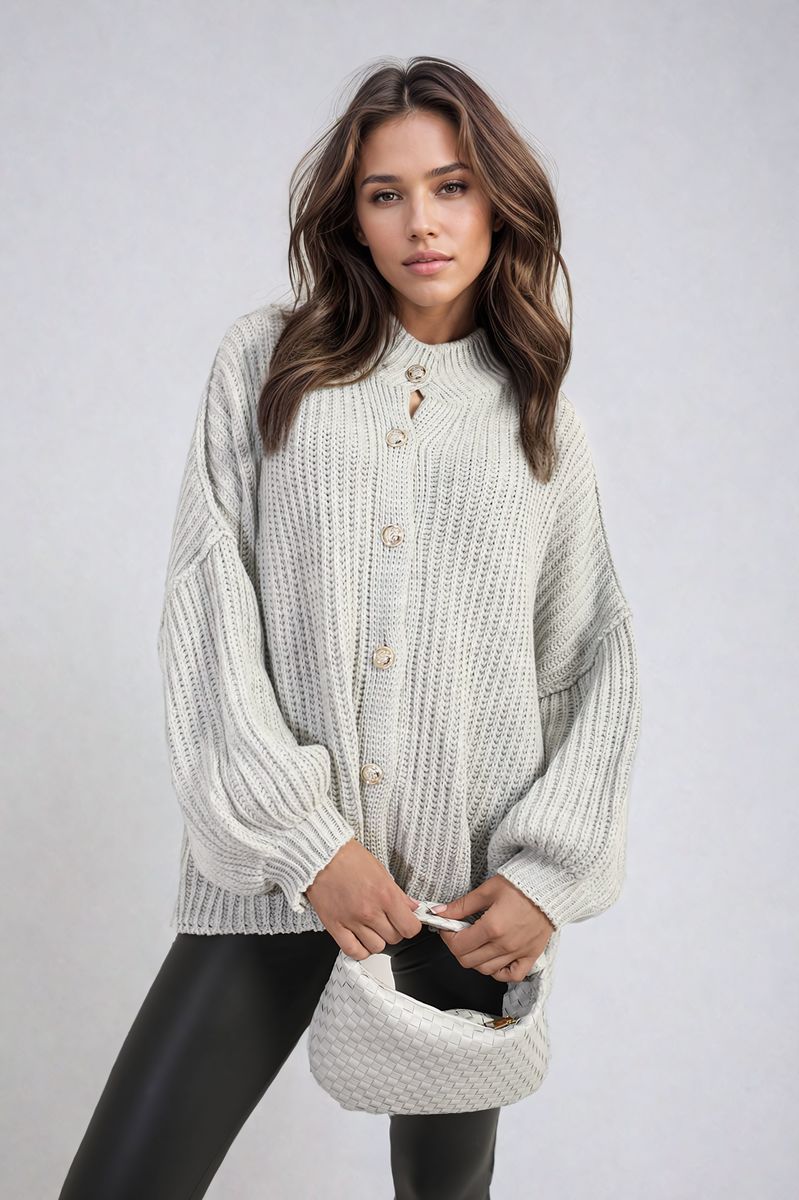 Oversized Chunky Knitted Top - Black River UK