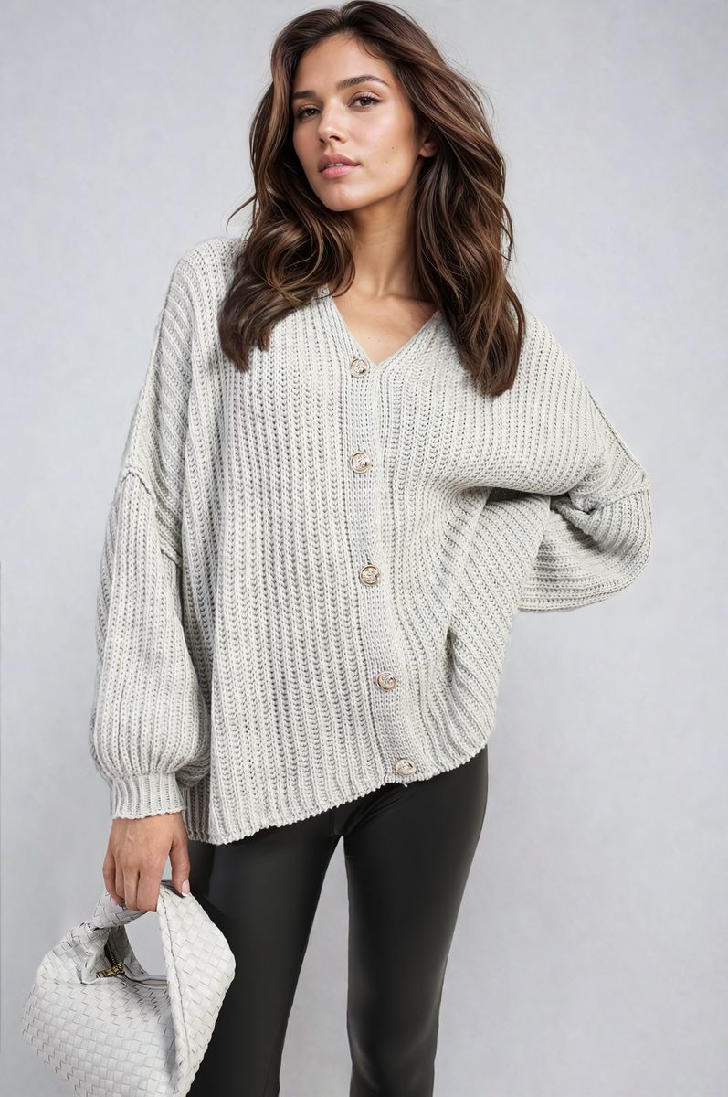 Oversized Chunky Knitted Top - Black River UK