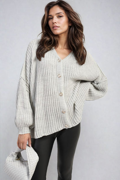 Oversized Chunky Knitted Top - Black River UK