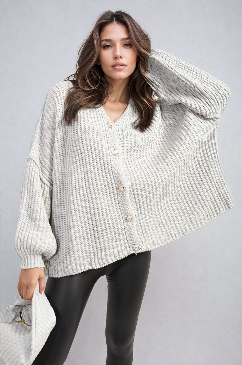 Oversized Chunky Knitted Top - Black River UK