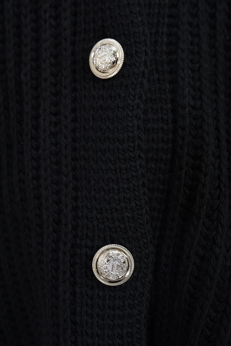 Oversized Chunky Knitted Top - Black River UK