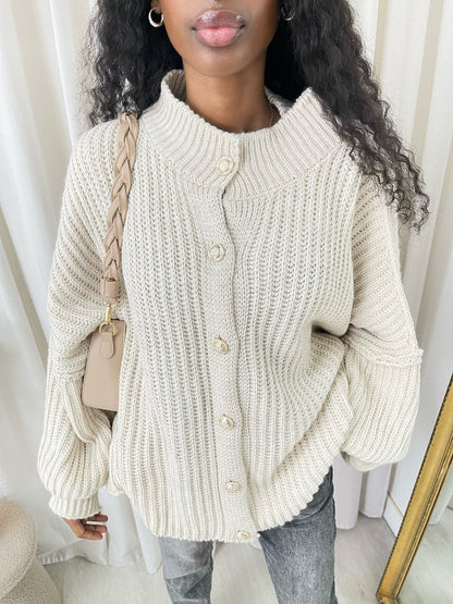 Oversized Chunky Knitted Top - Black River UK