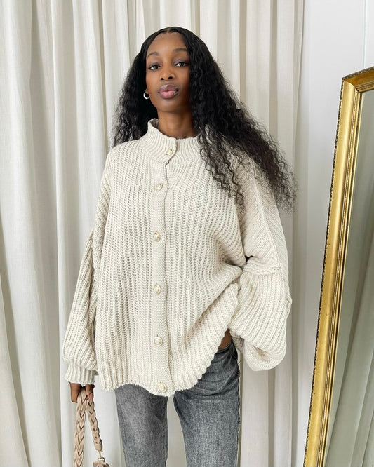 Oversized Chunky Knitted Top - Black River UK