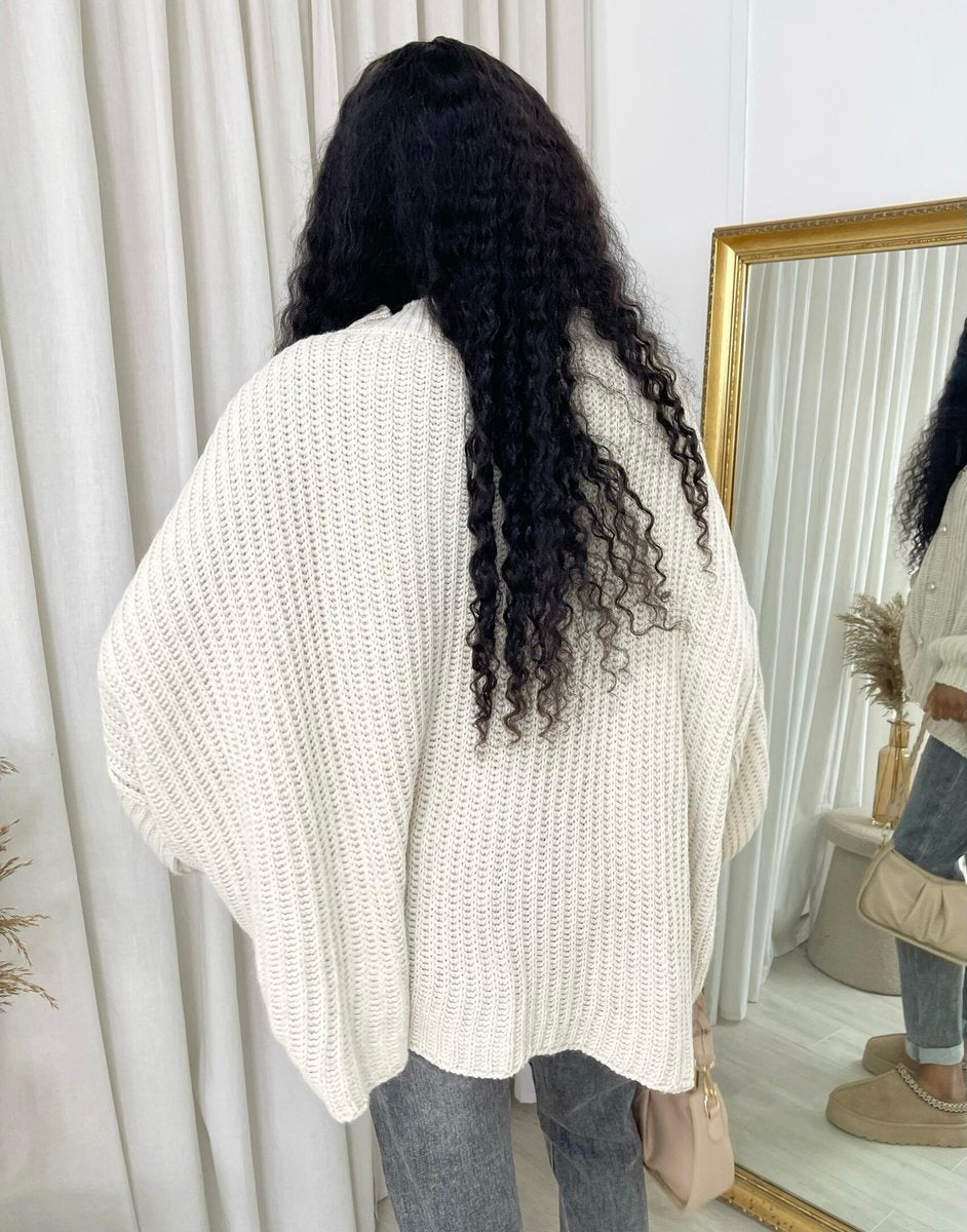 Oversized Chunky Knitted Top - Black River UK