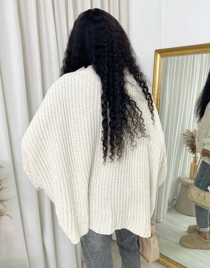 Oversized Chunky Knitted Top - Black River UK