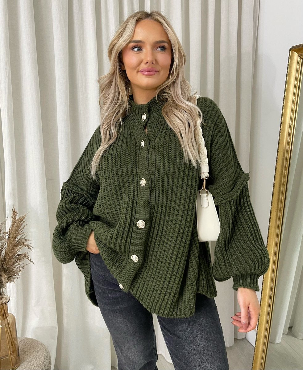 Oversized Chunky Knitted Top - Black River UK