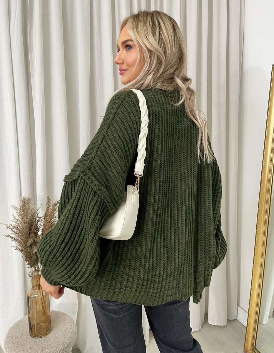 Oversized Chunky Knitted Top - Black River UK
