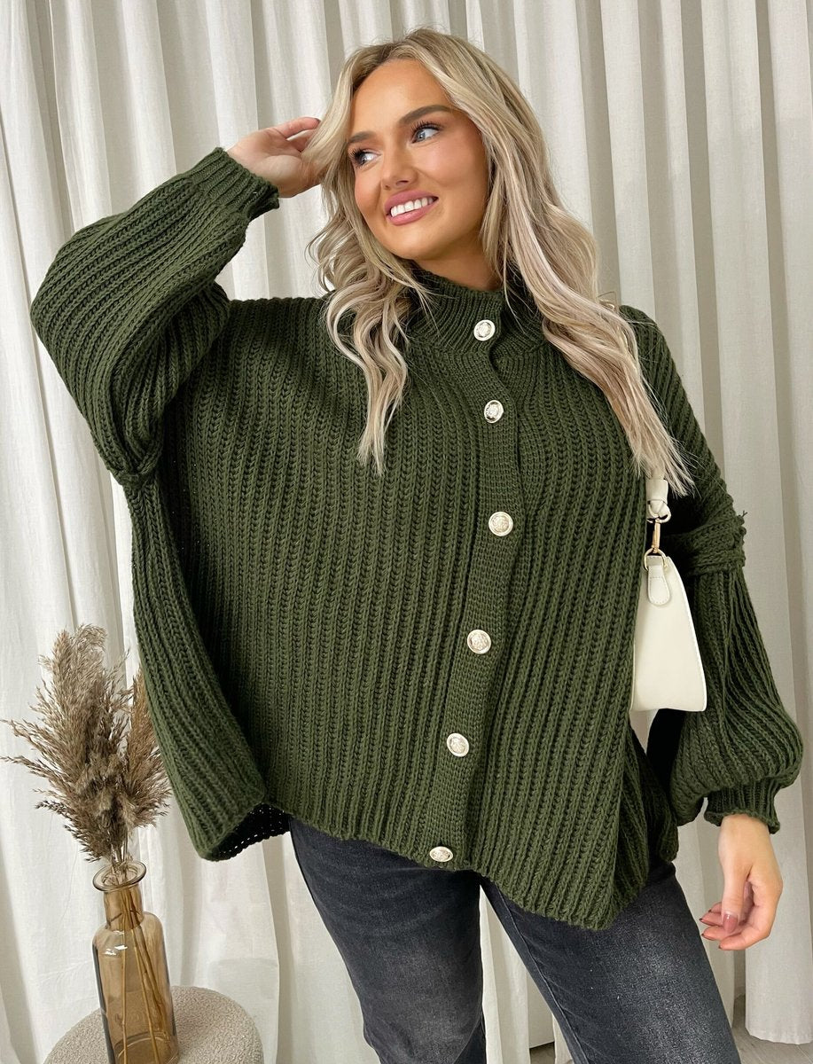 Oversized Chunky Knitted Top - Black River UK
