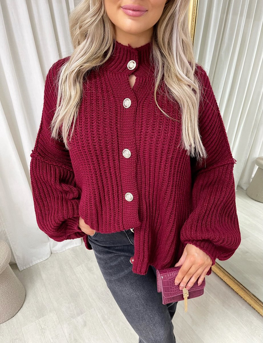 Oversized Chunky Knitted Top - Black River UK