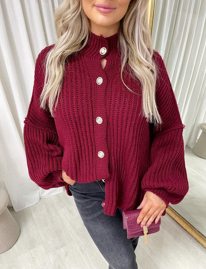 Oversized Chunky Knitted Top - Black River UK