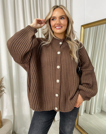 Oversized Chunky Knitted Top - Black River UK