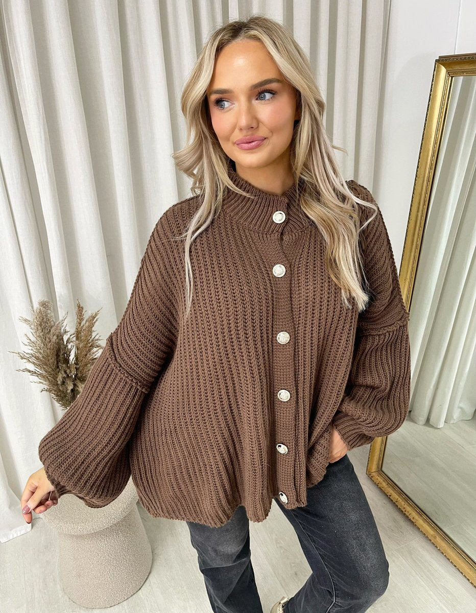 Oversized Chunky Knitted Top - Black River UK