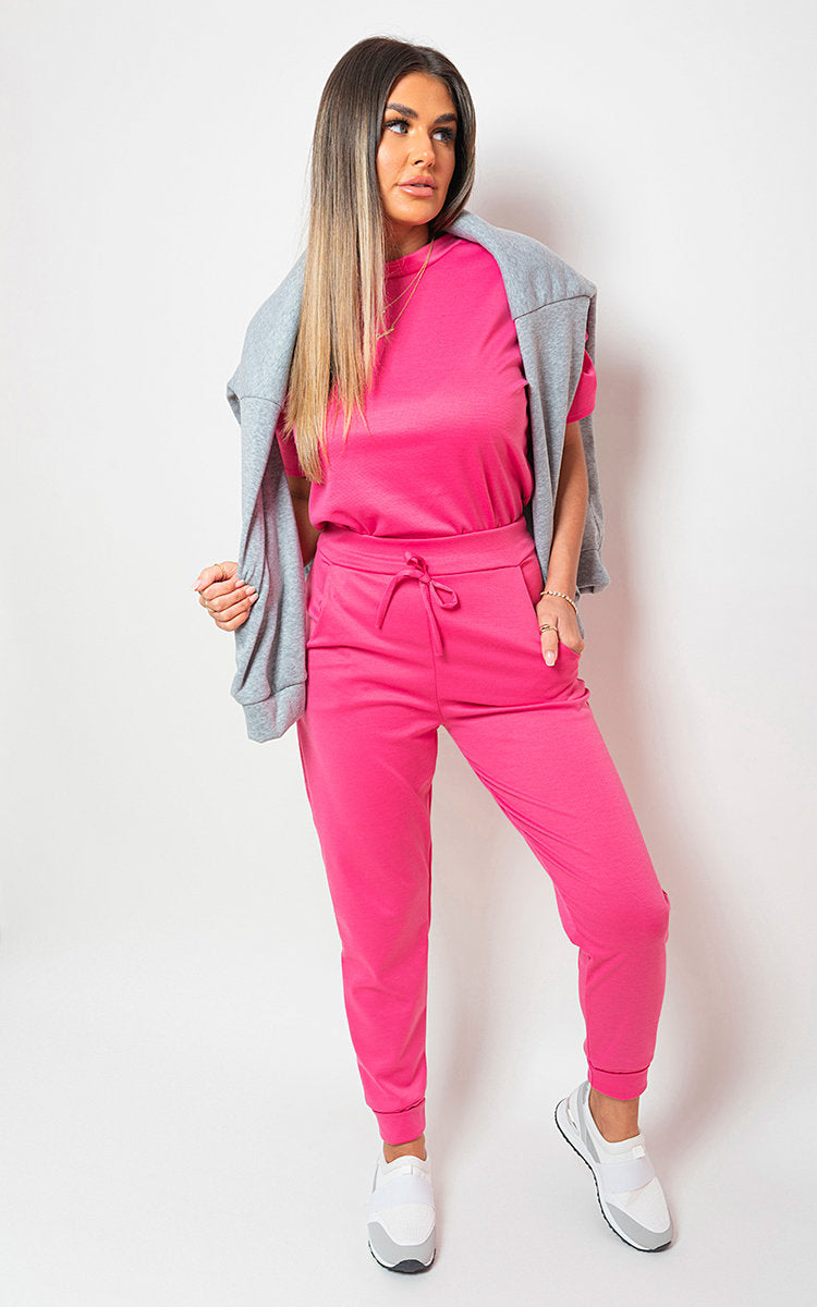 Ruched Sleeve Top & Trousers Co-ord Set - Black River UK