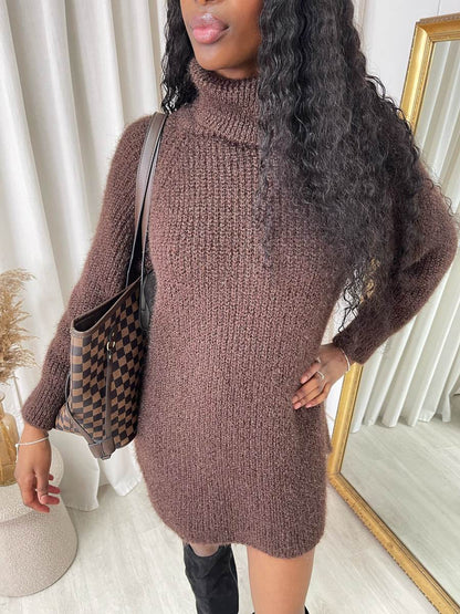 Chunky Roll Neck Knitted Jumper - Black River UK
