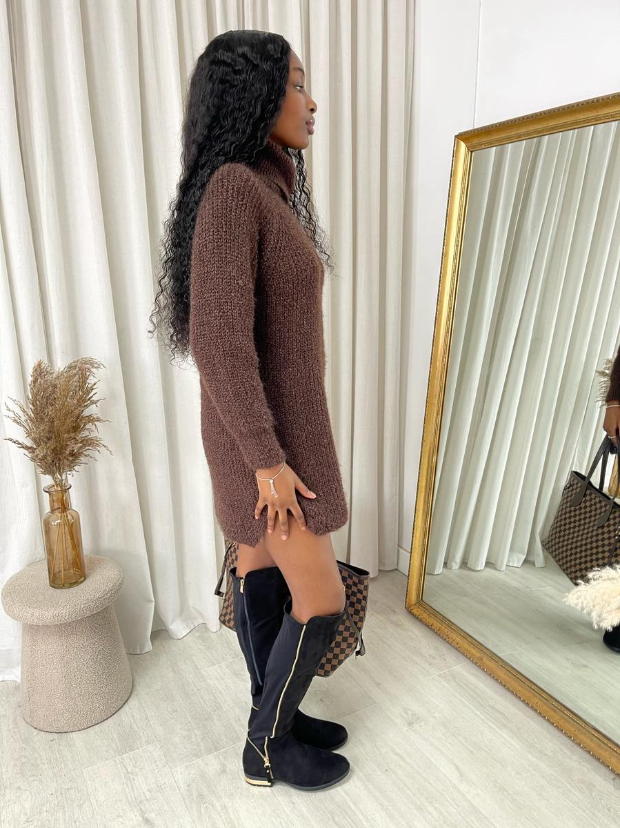 Chunky Roll Neck Knitted Jumper - Black River UK