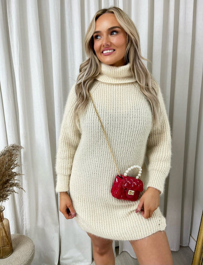 Chunky Roll Neck Knitted Jumper - Black River UK