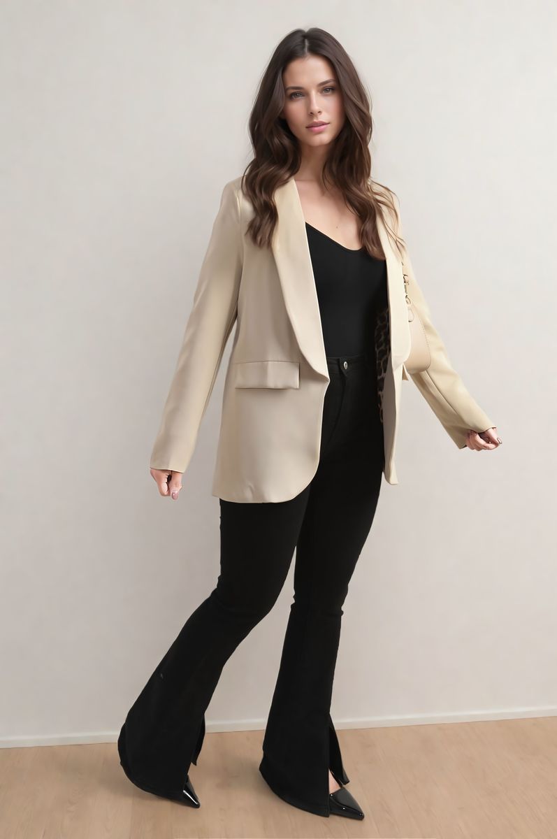 Leopard Print Blazer Jacket - Black River UK