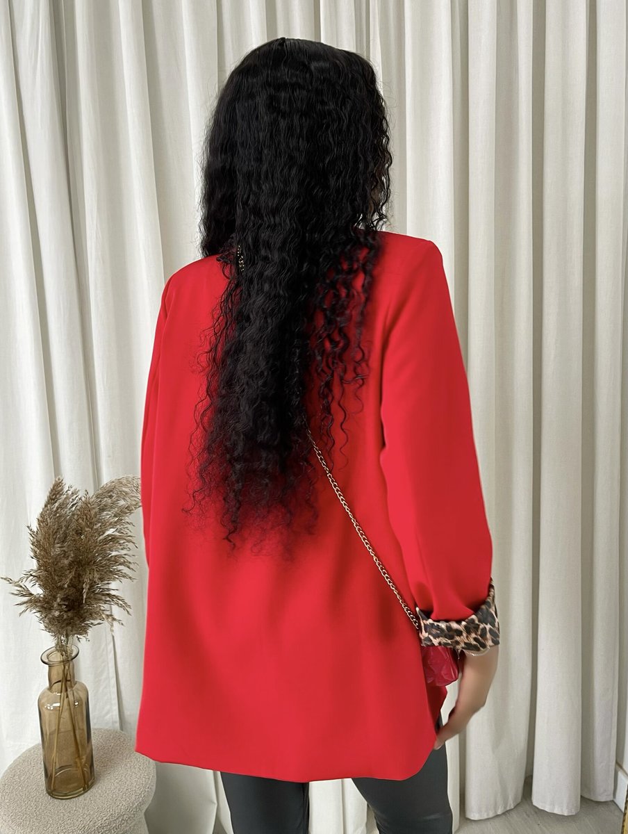 Leopard Print Blazer Jacket - Black River UK