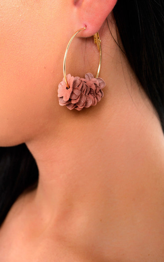 Flower Hoop Earrings - Black River UK