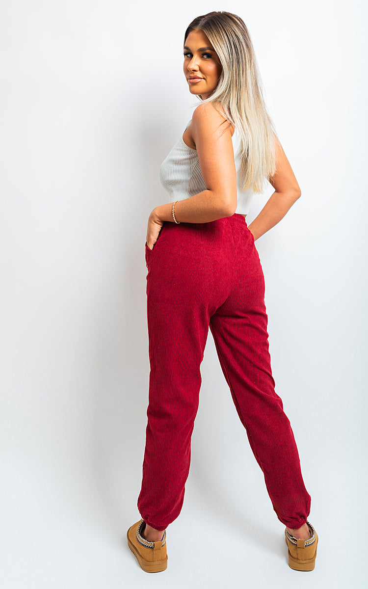 High Waisted Drawstring Trouser with Pockets - Black River UK