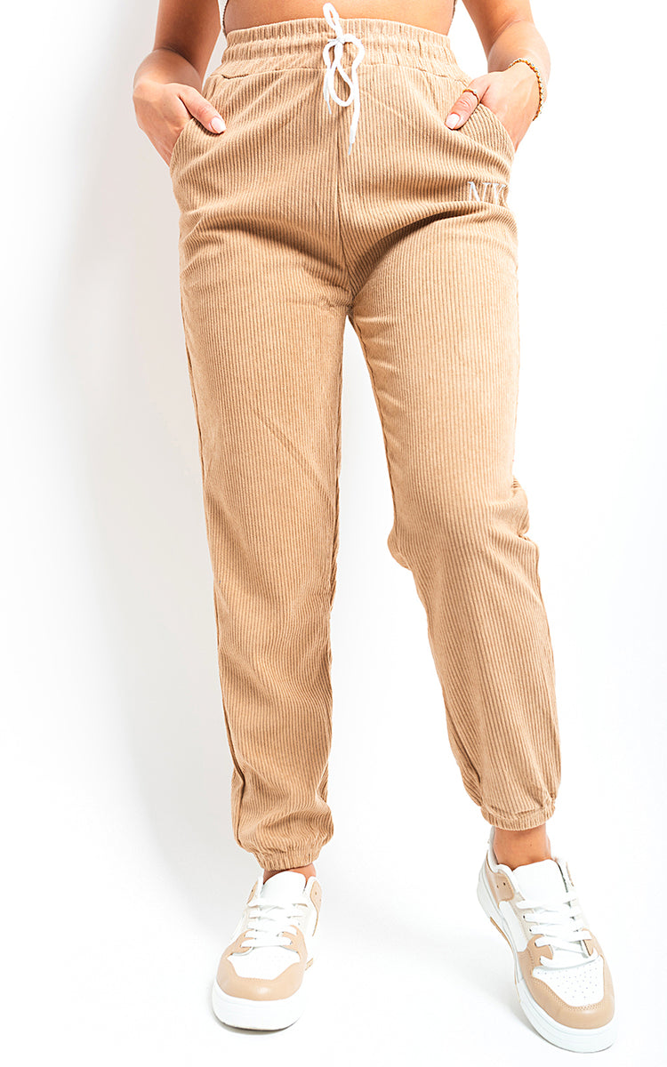 High Waisted Drawstring Trouser with Pockets - Black River UK