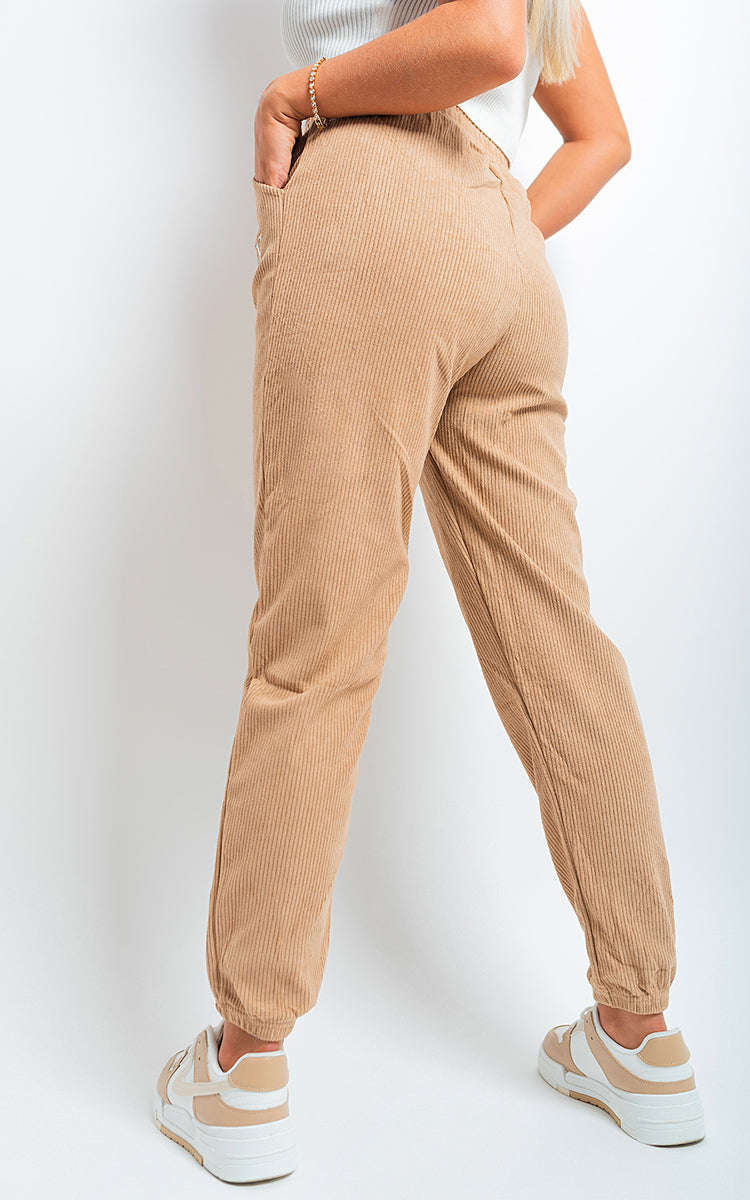 High Waisted Drawstring Trouser with Pockets - Black River UK