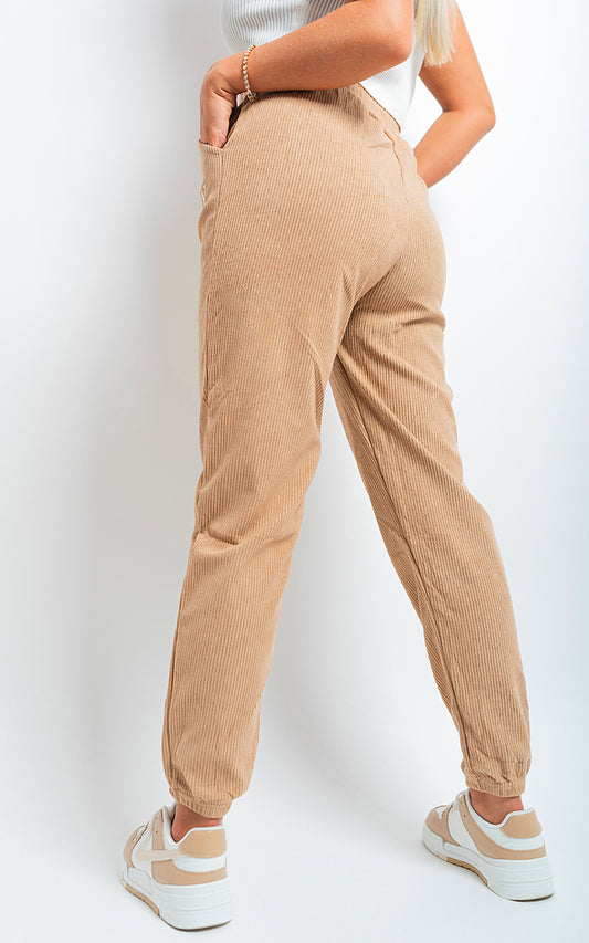 High Waisted Drawstring Trouser with Pockets - Black River UK