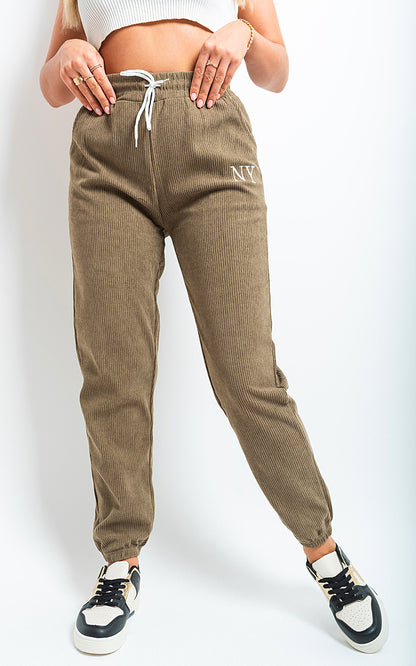 High Waisted Drawstring Trouser with Pockets - Black River UK