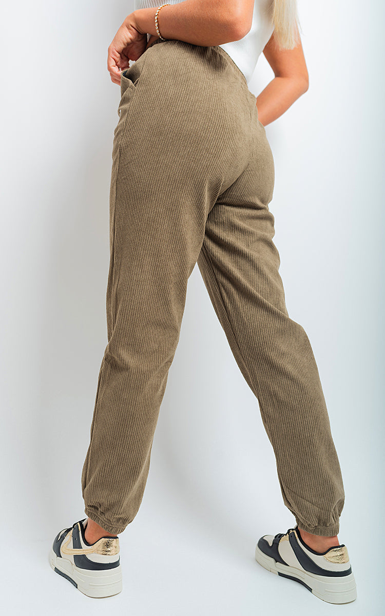 High Waisted Drawstring Trouser with Pockets - Black River UK