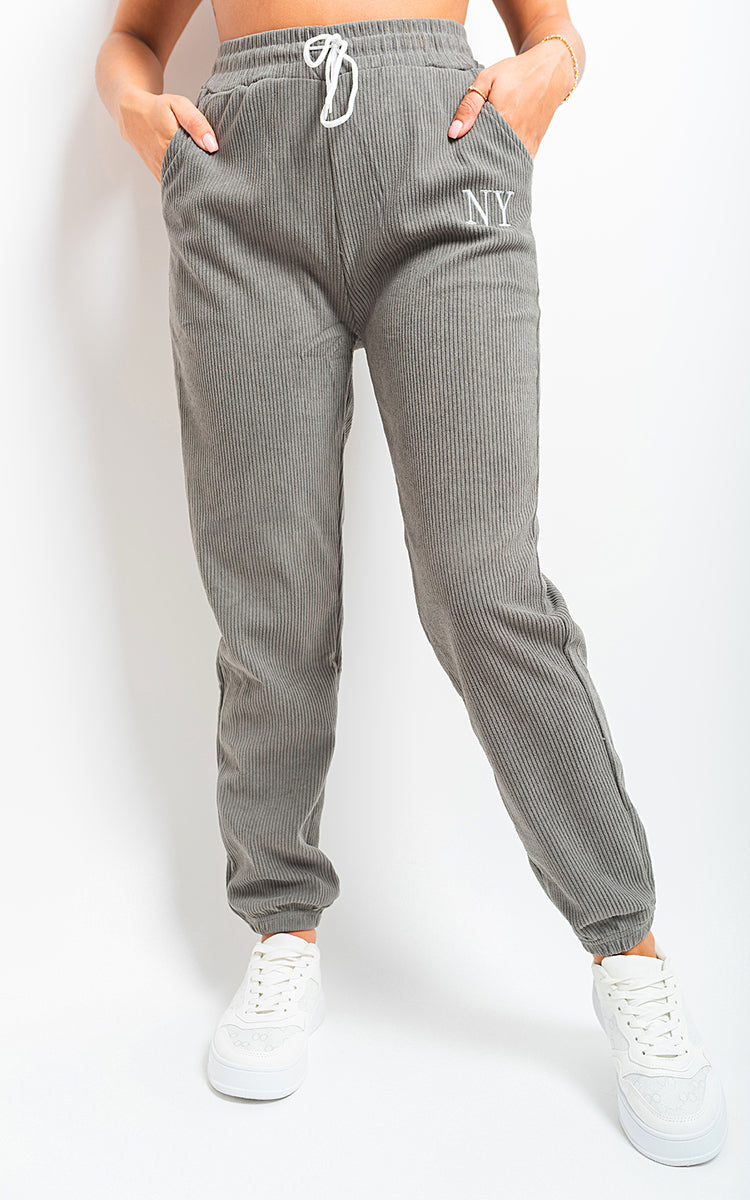 High Waisted Drawstring Trouser with Pockets - Black River UK