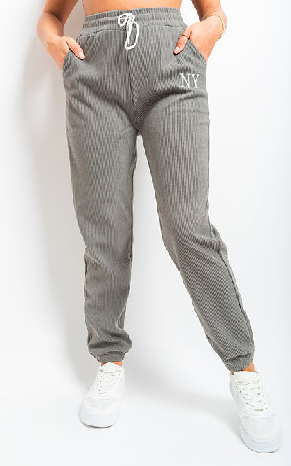 High Waisted Drawstring Trouser with Pockets - Black River UK