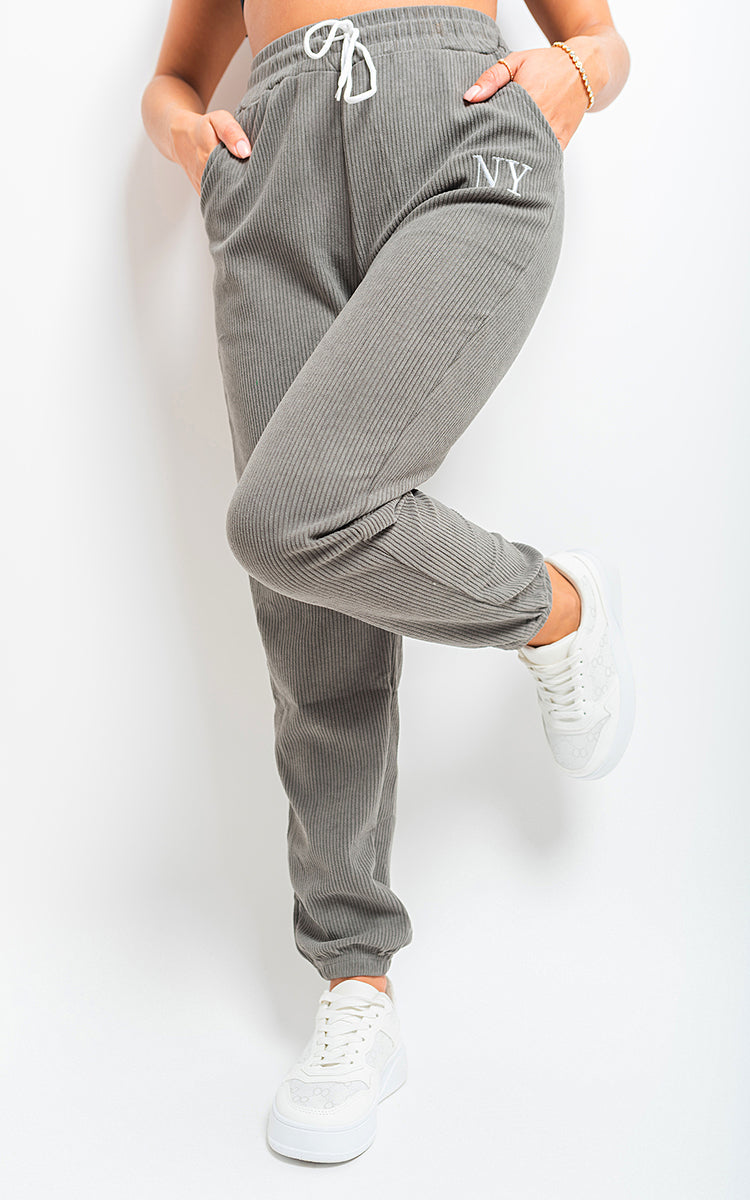 High Waisted Drawstring Trouser with Pockets - Black River UK