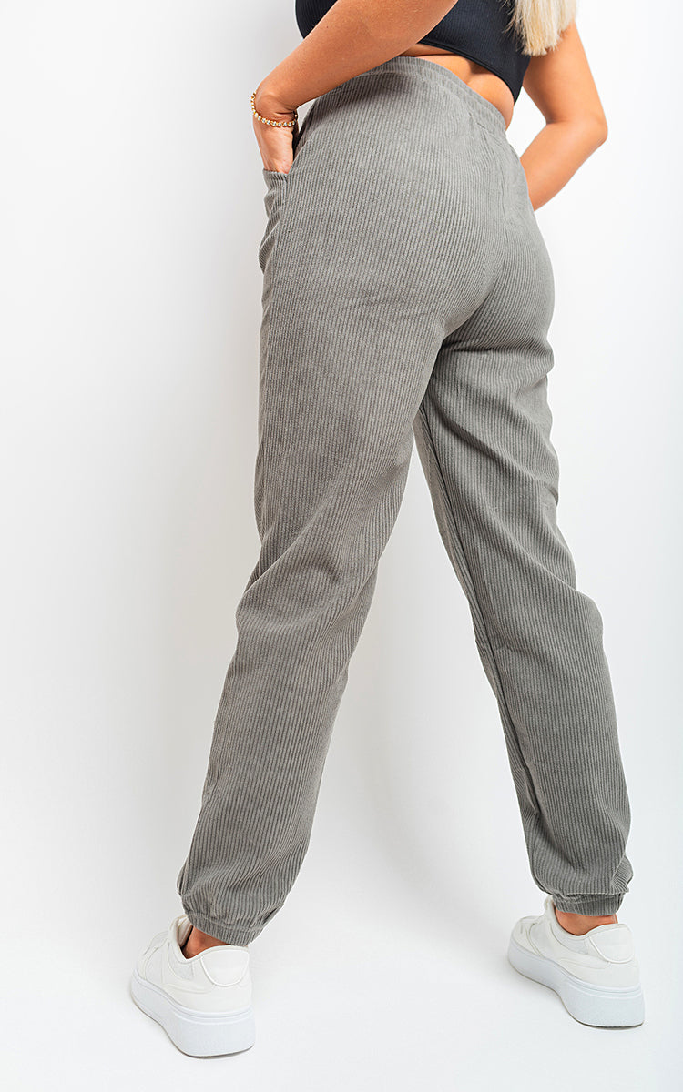 High Waisted Drawstring Trouser with Pockets - Black River UK
