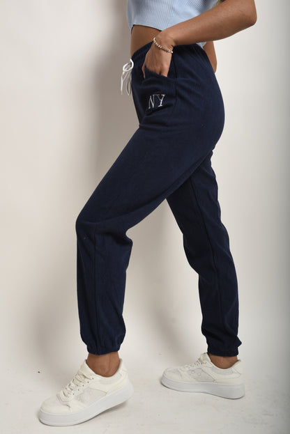 High Waisted Drawstring Trouser with Pockets - Black River UK