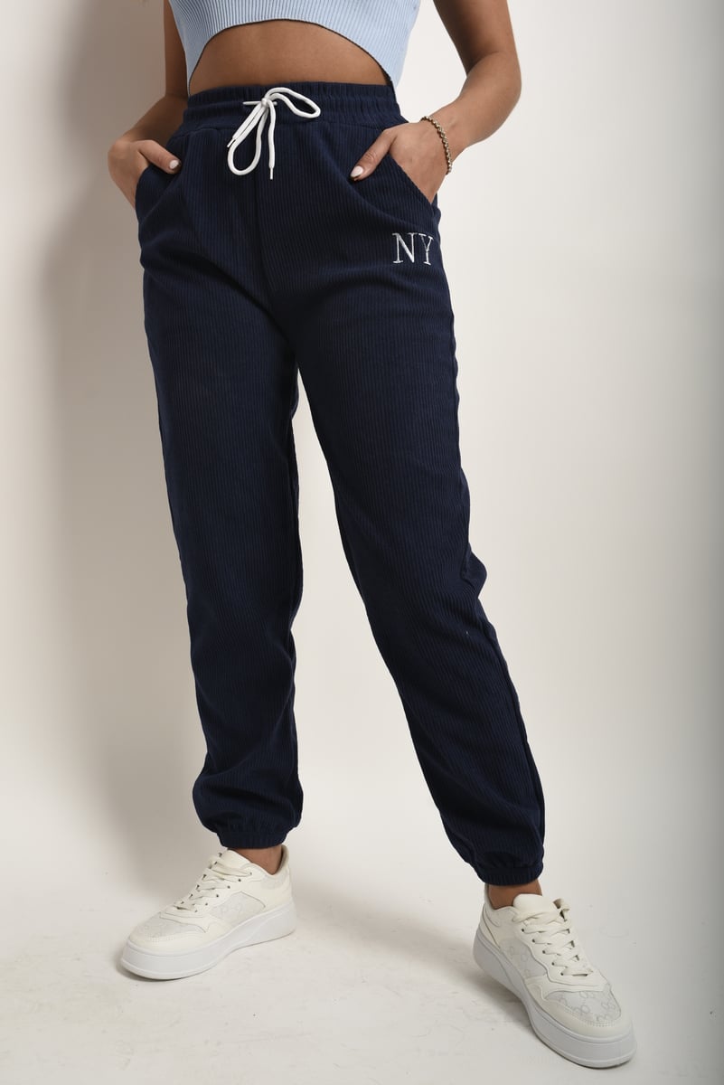 High Waisted Drawstring Trouser with Pockets - Black River UK