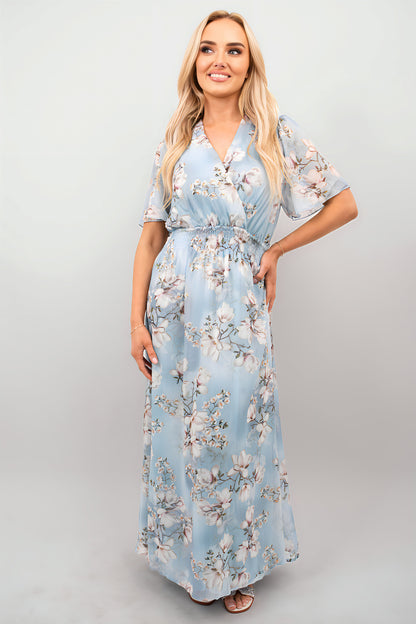 Floral Wrap Maxi Dress - Black River UK