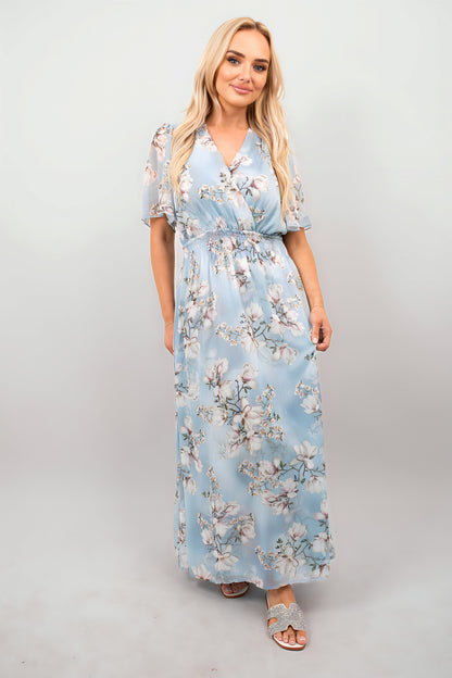 Floral Wrap Maxi Dress - Black River UK