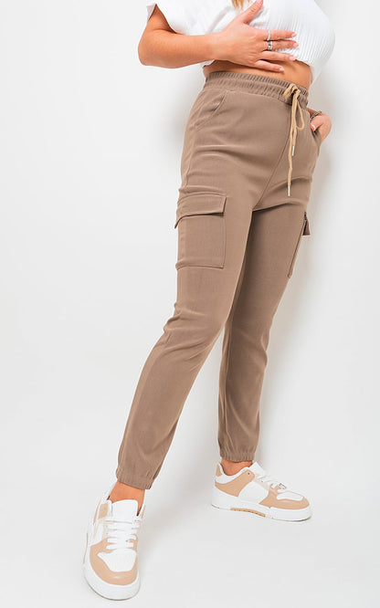 Size Frankie Cargo Pocket Trouser with Drawstring - Black River UK