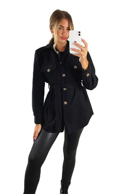 Belted Shacket - Black River UK