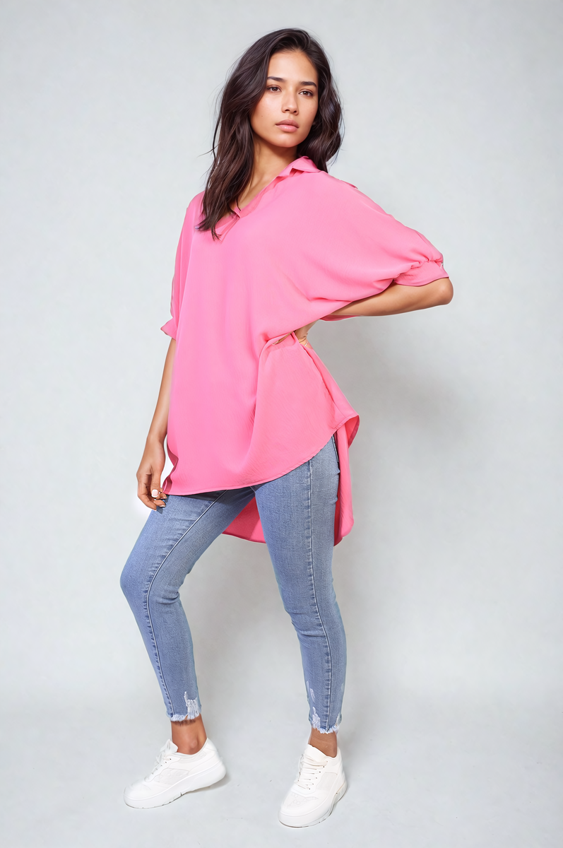 Balloon Sleeve Oversized Top - Black River UK