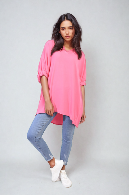 Balloon Sleeve Oversized Top - Black River UK