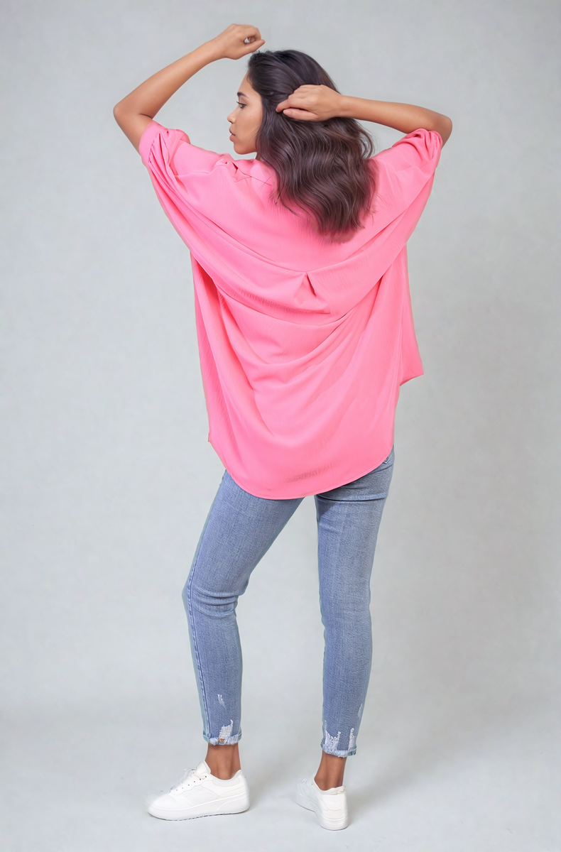 Balloon Sleeve Oversized Top - Black River UK