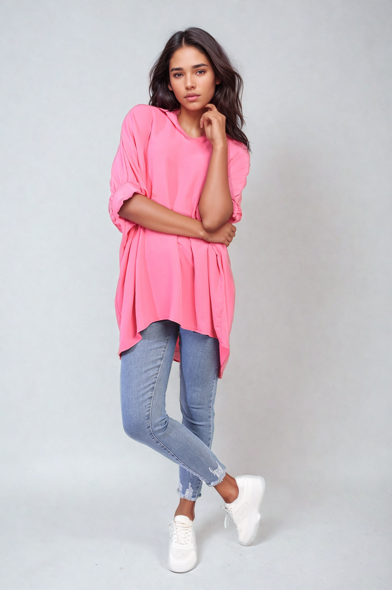 Balloon Sleeve Oversized Top - Black River UK