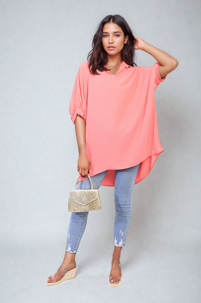 Balloon Sleeve Oversized Top - Black River UK