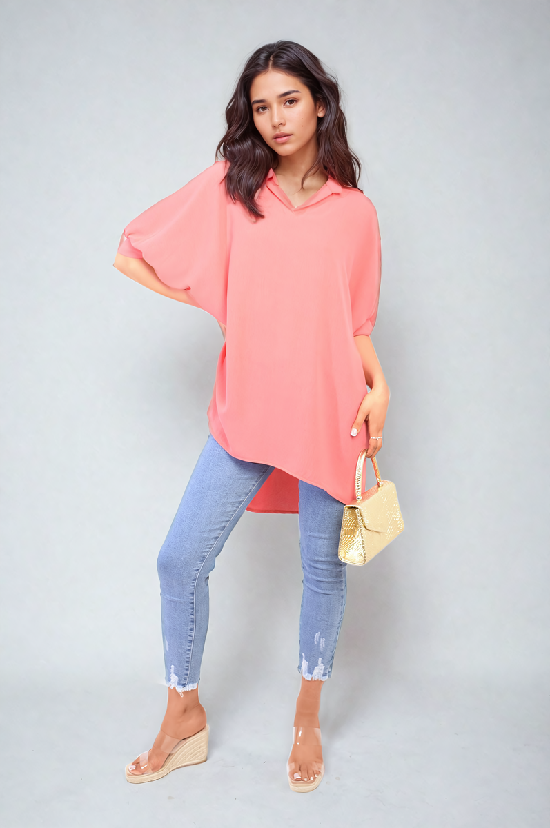 Balloon Sleeve Oversized Top - Black River UK