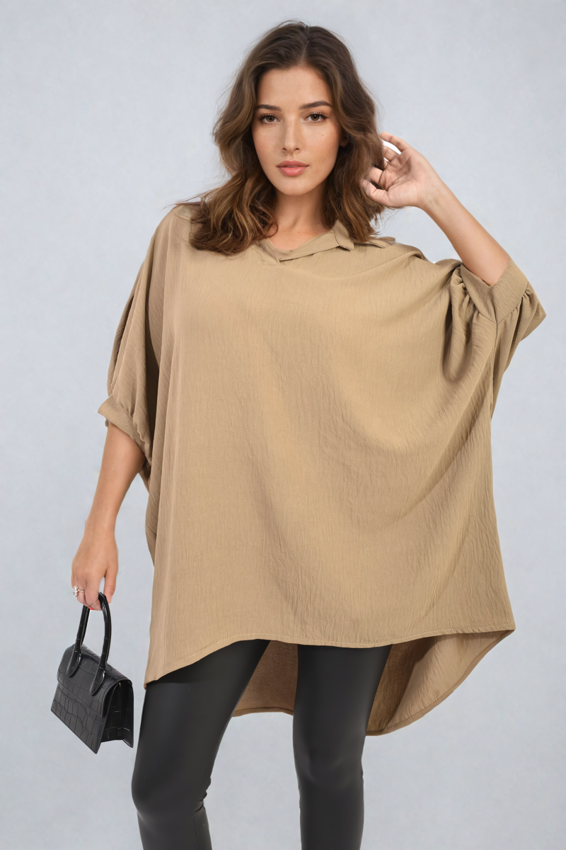 Balloon Sleeve Oversized Top - Black River UK